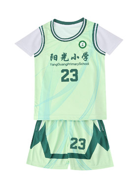 儿童男女小学生短袖篮球服定制