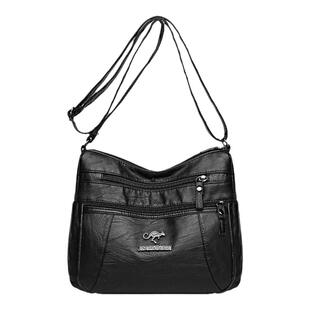 真皮中年妈妈包女2025新款时尚单肩斜挎包百搭女士软皮女包大容量