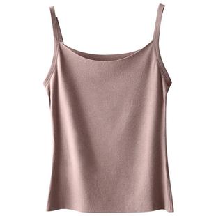 德绒保暖背心女无痕打底内搭吊带秋冬季新款加棉防寒加绒加厚上衣