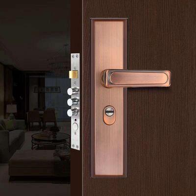 防盗门把手不锈钢加厚面板门锁具老式铜大门家用通用型门高档手柄