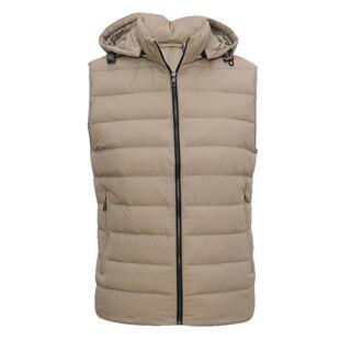 JODOLL乔顿男卡其色羽绒马甲休闲简约柔软白鹅绒拉链保暖马甲外套