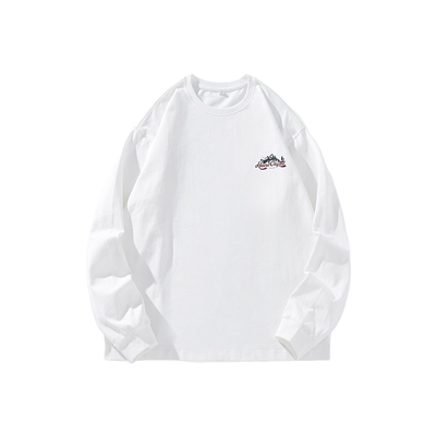 精梳棉t恤男长袖印花打底衫大码