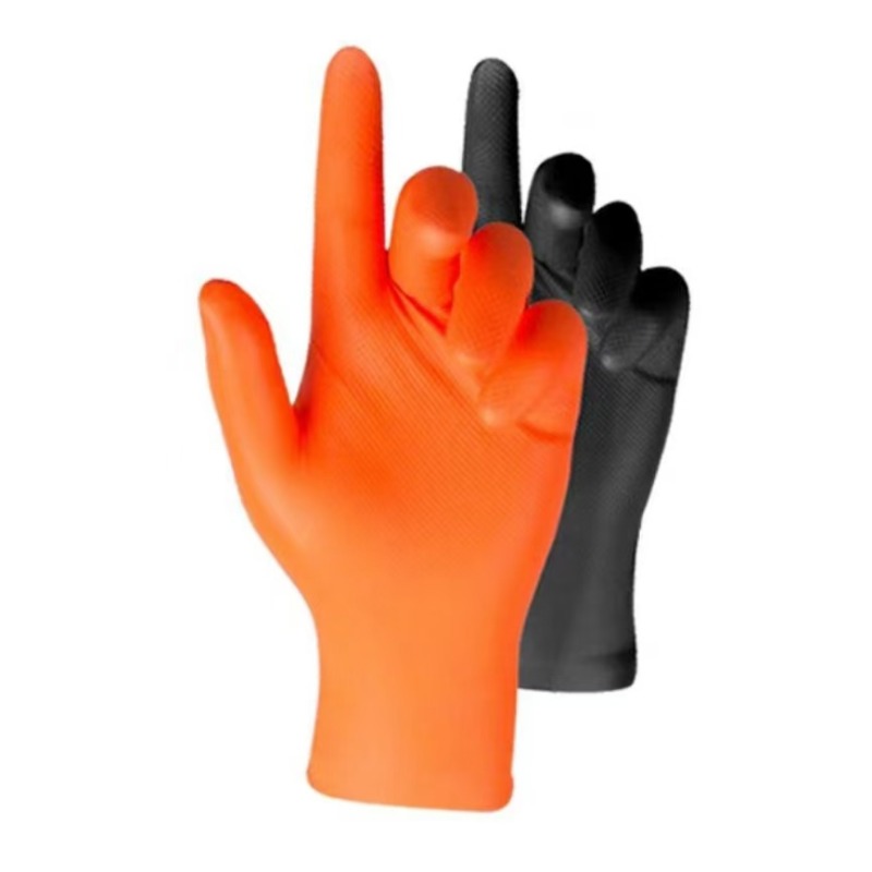 汽修手套防油防滑加厚耐用一次性钻石纹丁腈强韧耐磨机械设备维修