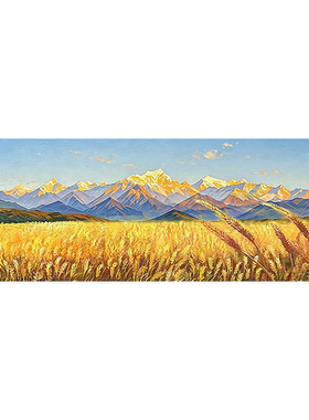 大芬村手绘麦田丰收客厅油画