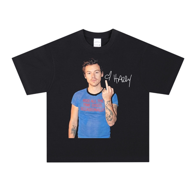 歌手Harry Styles长短袖美式复古水洗重磅纯棉透气宽松连帽卫衣