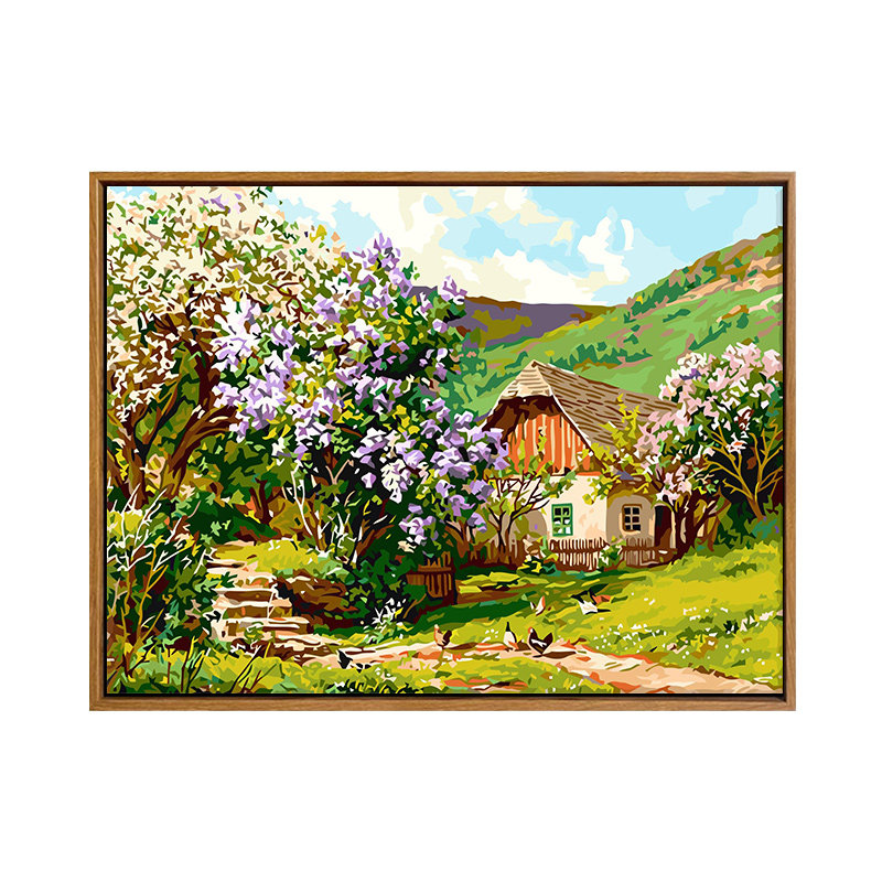 雅调田园小屋diy数字油画材料包