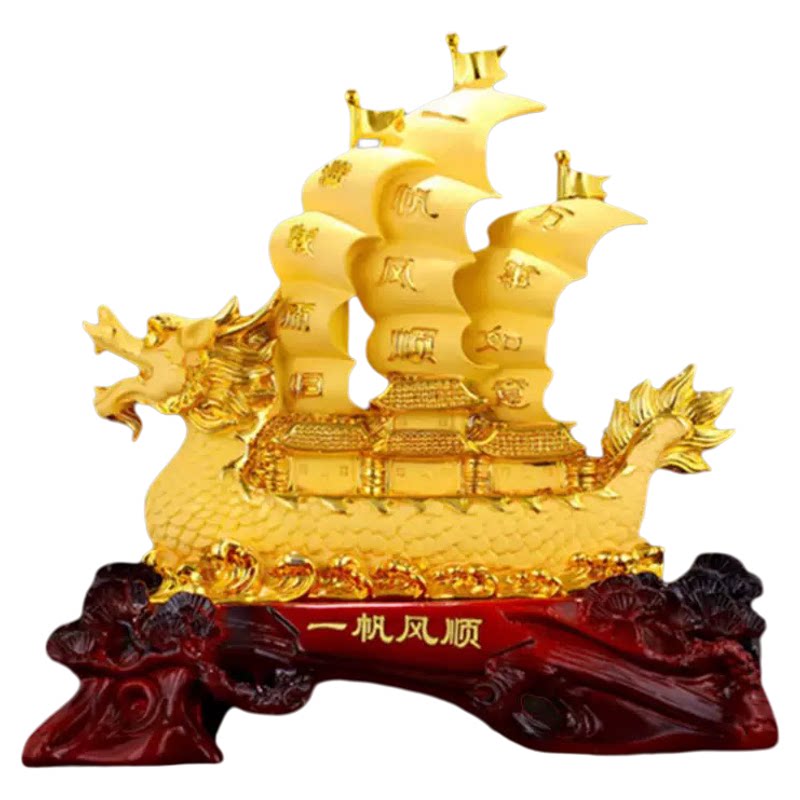 中式树脂帆船摆件一帆风顺招财