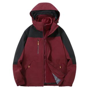 稻草人2026新款冲锋衣羽绒内胆男女三合一可拆卸防风防水登山服