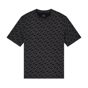 ARMANI EXCHANGE/阿玛尼秋冬新款男士纯棉宽松满印老花短袖薄T恤