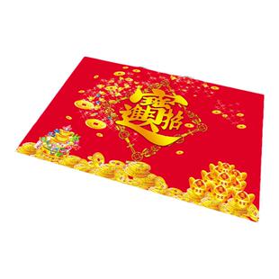 招财进宝地垫门口入户门家用防滑日进斗金脚垫子家财万贯红色地毯