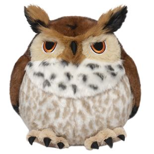 中国国家地理博物文创大圆宝雕鸮毛绒科普玩偶公仔玩具情人节礼物