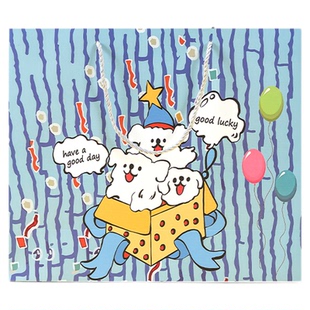 线条小狗情人节礼盒空盒大号生日礼物盒袋送男女生礼品包装盒盒子