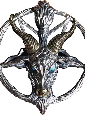 撒旦五芒星男款纯银饰品