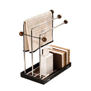 优勤厨房抹布沥水架不锈钢多功能置物架洗洁精海绵擦钢丝球收纳架