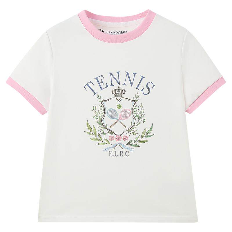 【冰藻泥凉感】eland kids衣恋童装女童T恤26年夏季新品圆领短袖