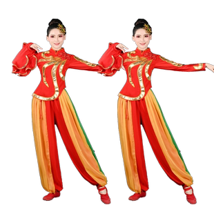 秧歌服演出服装2025年新款喜庆灯笼舞腰鼓民族大码女广场舞长扇舞