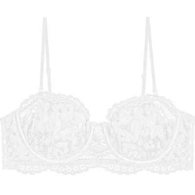 歌力诺白色内衣软钢圈大胸显小