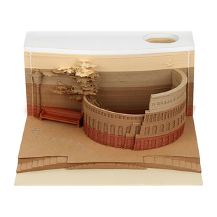 罗马角斗场3D立体纸雕便签纸激光镭射工艺斗兽场博物馆可批量定制