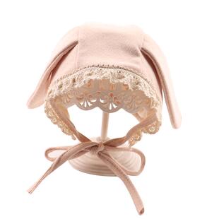 婴儿帽子春秋婴幼儿小月龄女童护耳帽春春季新生女宝宝纯棉包头帽