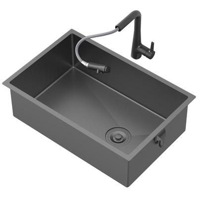 九牧卫浴加厚纳米304不锈钢手工窄边大单槽洗碗洗菜水槽台盆套装