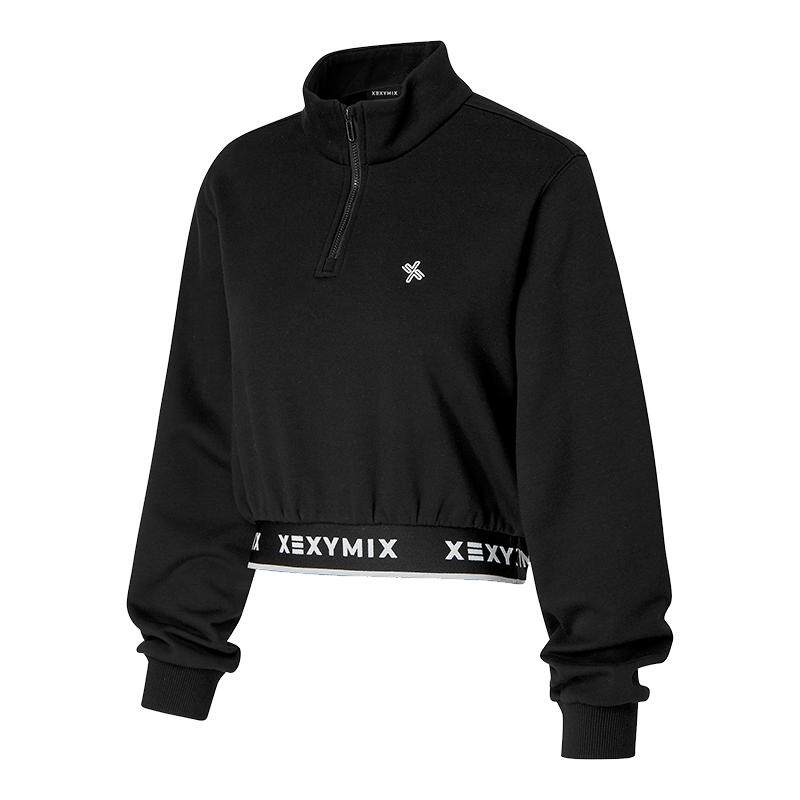 xexymixlogo织带拼接翻领卫衣