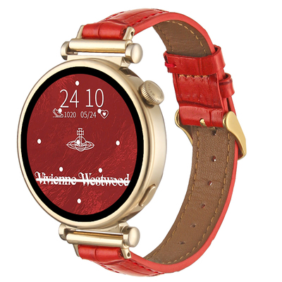 watchgt5手表带新年红真皮竹节纹