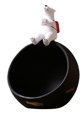 顾居小熊玄关钥匙收纳零食糖果盒