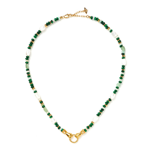 【Hailey Bieber同款】Missoma珍珠手拉手多巴胺宝石项链轻奢礼物