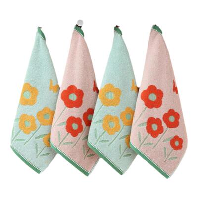 纯棉毛巾挂式方巾成人家用儿童洗脸巾柔软吸水不掉毛全棉小毛巾