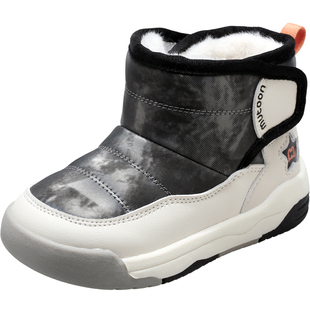 牧童小童雪地靴2025冬季新款小男孩加厚保暖大棉鞋软底炫彩女童鞋