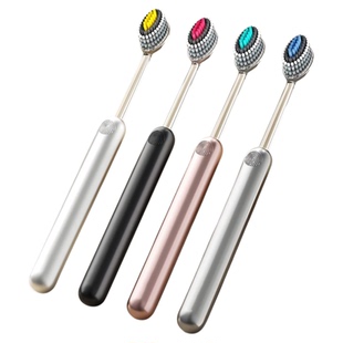 山型软毛牙刷凸面螺旋刷丝深度清洁家用高档成人情侣男女士专用