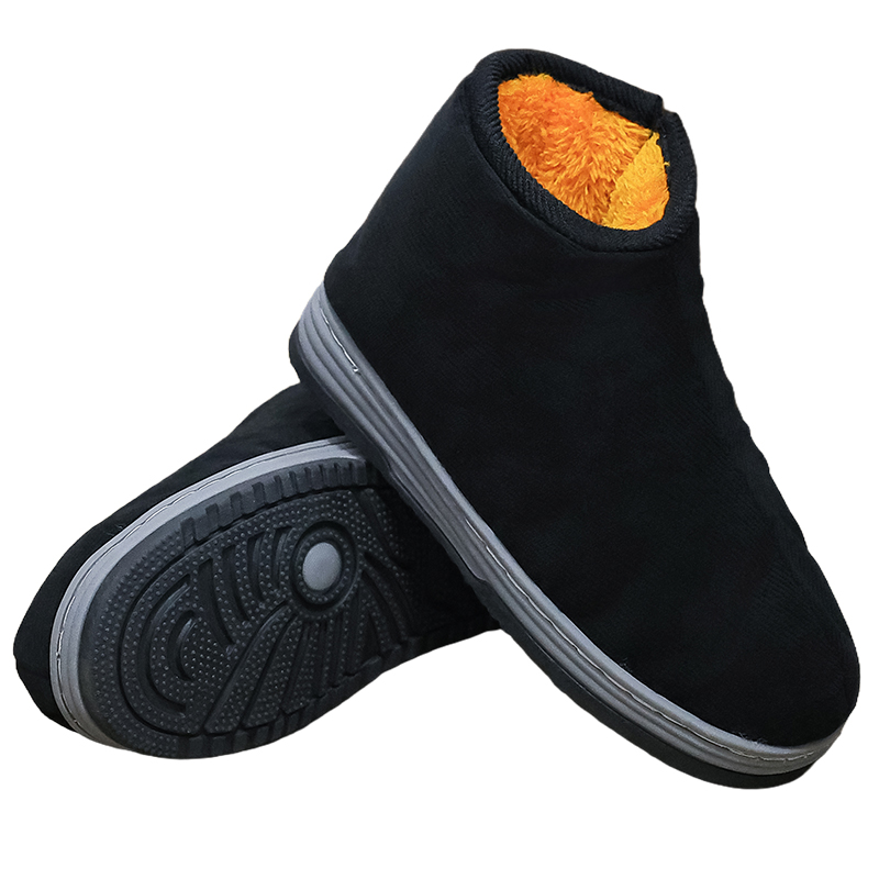 冬季手工棉鞋女加绒加厚室内居家保暖老人男士棉拖鞋防滑耐磨包跟