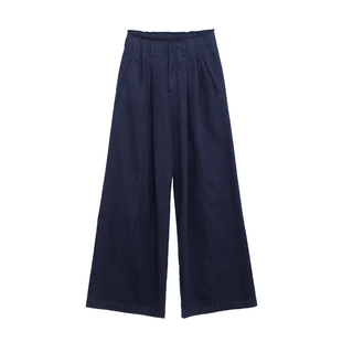 荒荒家 小众毛边休闲裤2025夏季新款高街显瘦简约拖地阔腿长裤女
