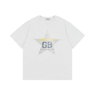GOODBAI athletic GB 星星logo水洗印花圆领oversize短袖T恤