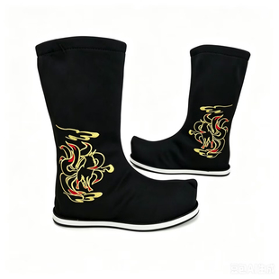 古装靴子翘头舞蹈cos汉服内增高男女中式皂靴弓鞋婚鞋官兵摄影靴