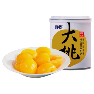 真心罐头正品黄桃罐头水果罐头整箱336g*6罐大桃瓣便携铁罐