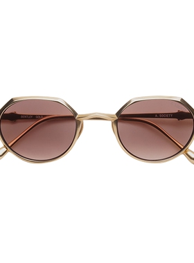 A.SOCIETY Silver&Gold系列925银圆形全框老钱风男女墨镜BENTLY