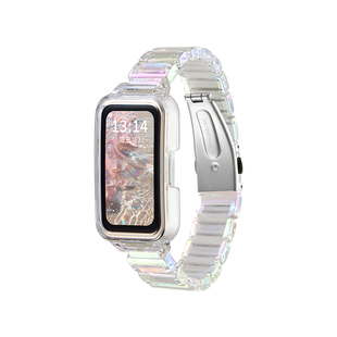 适用华为手环10手表带新款树脂9nfc版智能运动11pro腕带高级感荣耀电子十代表链女款专用硅胶手带高颜值band8