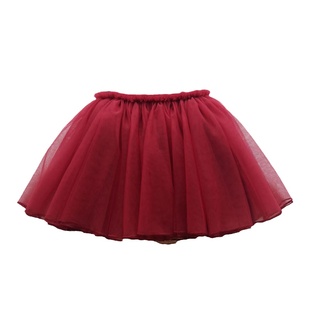 女童半身裙短款春夏秋款tutu裙儿童韩版纯色蓬蓬网纱裙子红色蛋糕