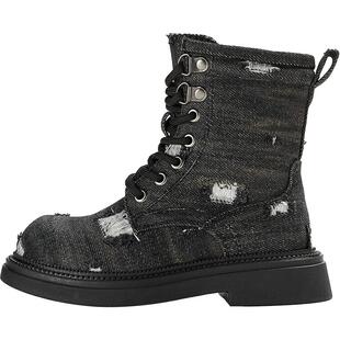 意尔康童鞋儿童马丁靴2025秋季新款男女童英伦风帆布时尚高帮靴子