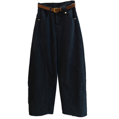 秋冬新款高腰显瘦加绒休闲弯刀