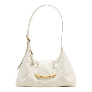 西木汀寻觅 高级感小众hobo包新款腋下包包女牛皮白色单肩斜挎包
