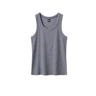 美式健身背心男街头400g重磅纯棉螺纹紧身高弹运动打底坎肩gymog