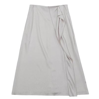 谜底半身裙女2025夏季新品通勤立体裁剪合身A型长半裙252MB0547