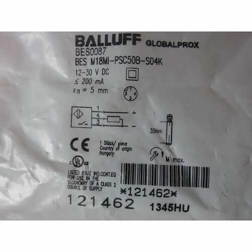 议价全新原装正品BALLUFF巴鲁夫BES0087 BES M18MI-PSC50B-S04K