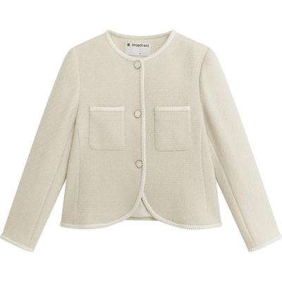 播小香风圆领短外套上衣