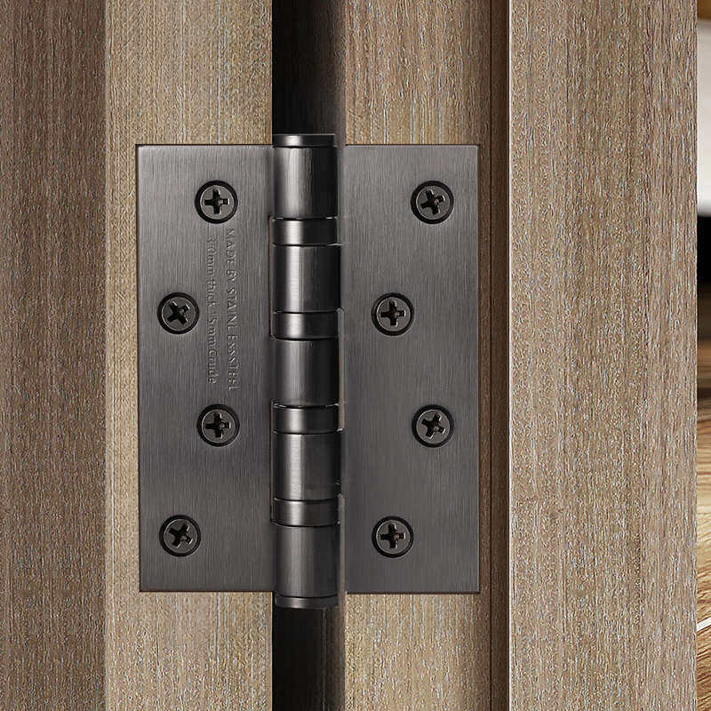 4寸平开合页门页折页实木门黑色静音轴承合叶房门铰链不锈钢活页
