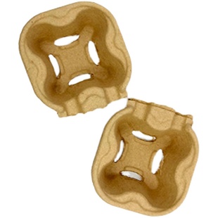 纸浆杯托可拆分可降解咖啡奶茶杯座环保防洒稳固杯架单杯四杯托盘