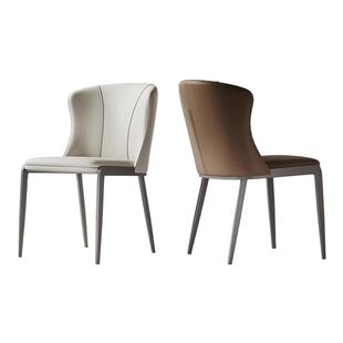 简约现代设计师餐厅家用真皮餐椅轻奢北欧餐桌椅子意式极简靠背椅