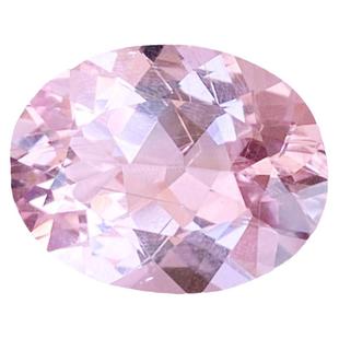 MG1粉色椭圆形摩根石裸石镶嵌戒指吊坠耳钉耳坠定制18K金精品无烧